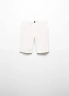 Mango Kids' Chino Bermuda Shorts White