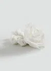 MANGO CHOUCHOU FLEURS EN LIN ÉCRU - FEMME - TAILLE UNIQUE - MANGO