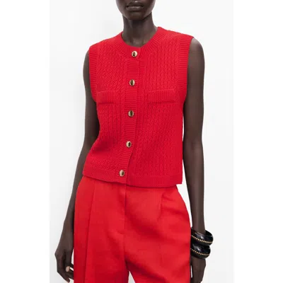 MANGO MANGO CHUNKY CABLE STITCH SWEATER VEST