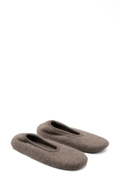 Mango Chunky Cashmere Slipper In Brown