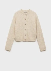 Mango Chunky Knit Jacket With Buttons Beige In Beige