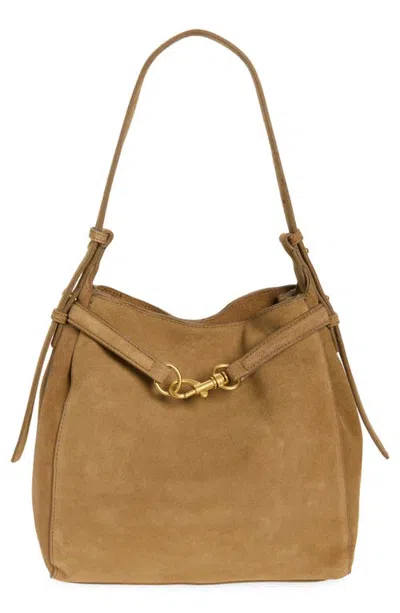Mango Chus Leather Bucket Bag In Brown