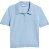 Mango Cielo Short Sleeve Polo Sweater In Blue