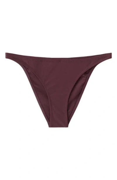 Mango Classic Bikini Bottoms In Burgundy