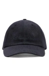 Mango Cotton Cap With Embroidered Slogan Dark Blue In Blue