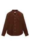 Mango Classic Fit Corduroy Button-down Shirt In Brown