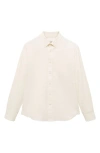 Mango Classic Fit Corduroy Button-down Shirt In White