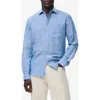 Mango Classic Fit Linen & Cotton Button-up Shirt In Blue