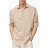 Mango Men's Classic-fit Micro-corduroy Shirt In Sand