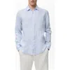 Mango Regular Fit Linen Button-up Shirt In Blue