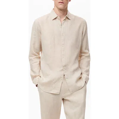 MANGO MANGO CLASSIC FIT LINEN BUTTON-UP SHIRT