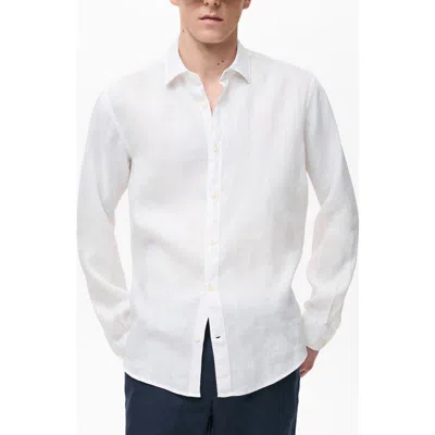 MANGO MANGO CLASSIC FIT LINEN BUTTON-UP SHIRT