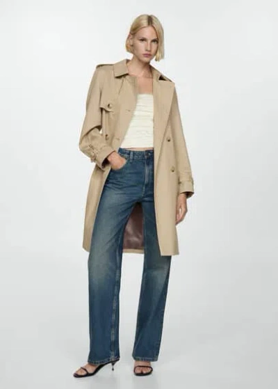 Mango Classic Trench Coat With Belt Beige