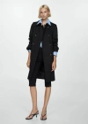 Mango Classic Trench Coat With Belt Black