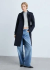 Mango Classic Trench Coat With Belt Dark Navy In Bleu Marine Foncé