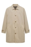 Mango Classic Water Repellent Trench Coat In Light/pastel Grey