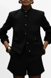Mango Claudia Button Front Jacket In Black