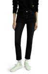 Mango Claudia Crop Slim Fit Jeans In Black