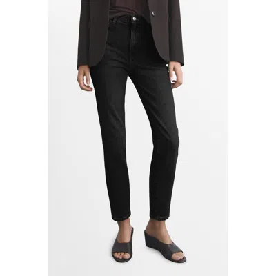Mango Claudia Crop Slim Fit Jeans In Black