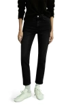 Mango Claudia Crop Slim Fit Jeans In Black Denim
