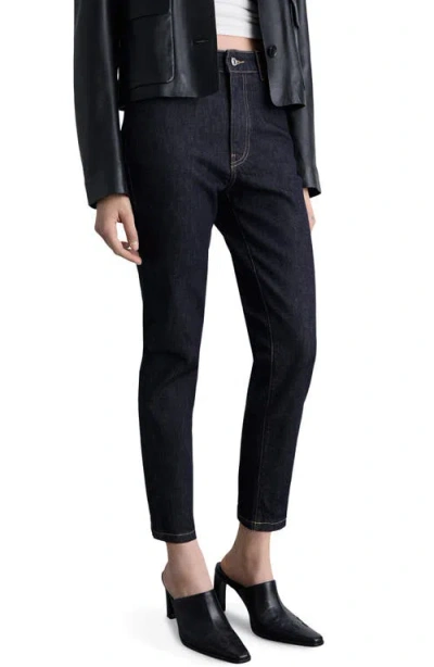 Mango Claudia Crop Slim Fit Jeans In Open Blue