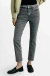 Mango Claudia Crop Slim Fit Jeans In Gray