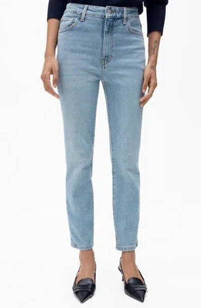 MANGO MANGO CLAUDIA WAXED CROP SLIM FIT JEANS