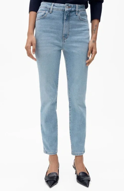 MANGO MANGO CLAUDIA WAXED CROP SLIM FIT JEANS