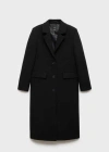 Mango Manteau Long En Laine Structuré Noir - Femme - M -  In Black