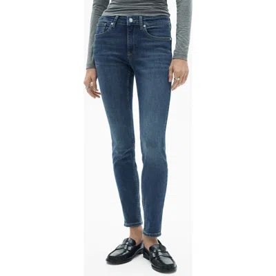 Mango Coated Low Rise Push-up Skinny Jeans In Dark Blue
