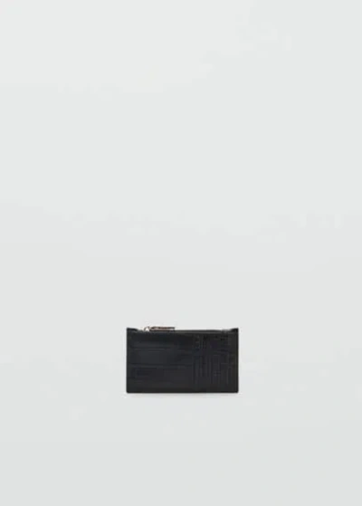 Mango Coco Leather Effect Card Holder Black