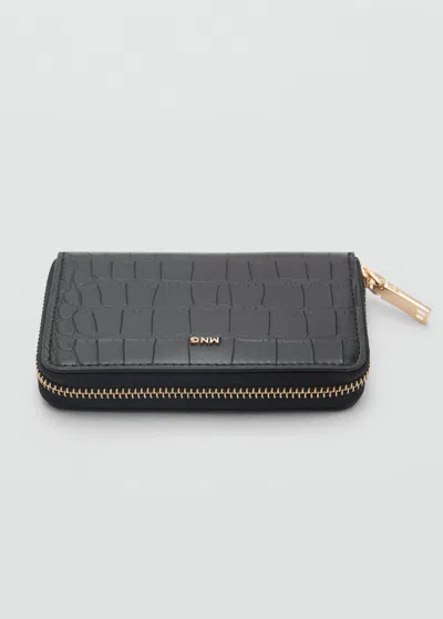 MANGO COCO LEATHER EFFECT WALLET BLACK
