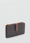 Mango Coin Purse With Printed Logo Brown In Brown