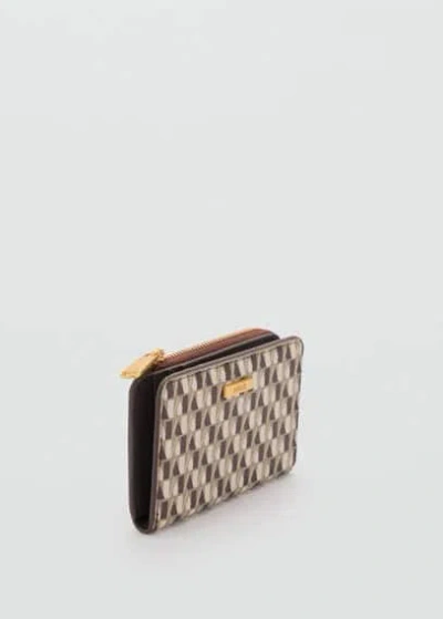 Mango Coin Purse With Printed Logo Leather