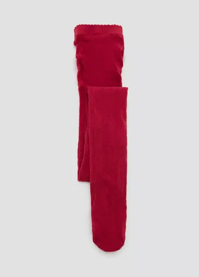 Mango Collants En Dentelle Florale In Rouge