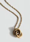 Mango Interwoven Hoops Necklace Gold