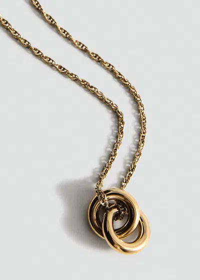 Mango Interwoven Hoops Necklace Gold