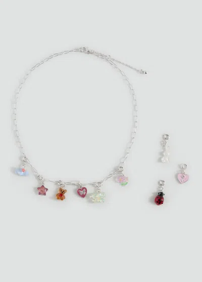 Mango Collier Argent - Enfants - Taille Unique -  Kids In Metallic