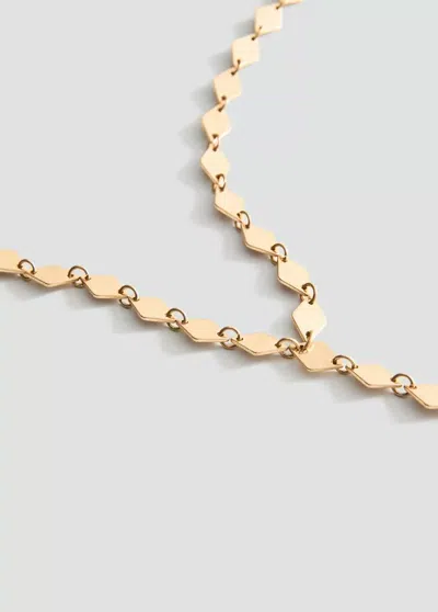 Mango Metal Pendant Necklace In Gold