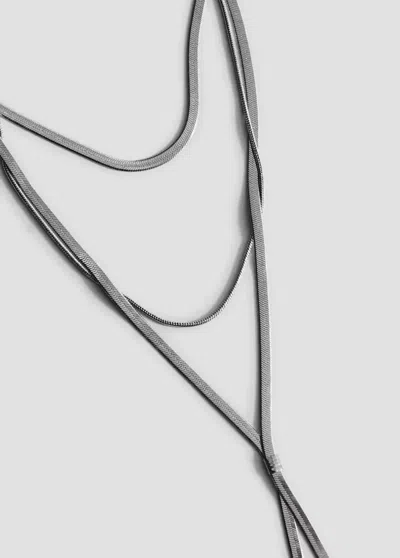 Mango Collier Cascade Bi-matière In Silver