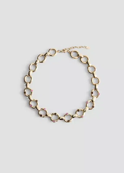 Mango Collier Chaîne Cristaux In Or