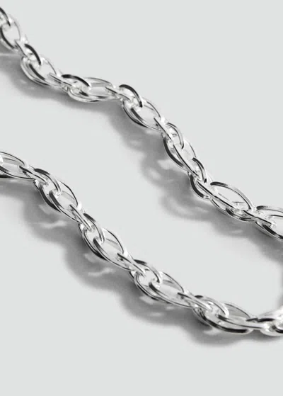 Mango Collier Chaîne Maillons Combinés Argent - Femme - Taille Unique -