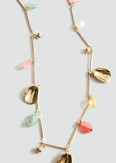 Mango Combined Bead Chain Necklace Gold