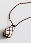 Mango Collier Cordon Coquillage In Brown