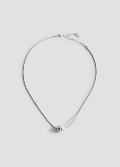 Mango Collier Détail Perle In Argent