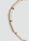 Mango Collier Double Chaîne Perles Combiné Blanc - Femme - Taille Unique -  In White