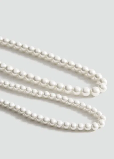Mango Collier Double Perle Blanc - Femme - Taille Unique -  In White