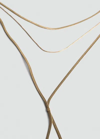 Mango Long Triple Necklace Gold