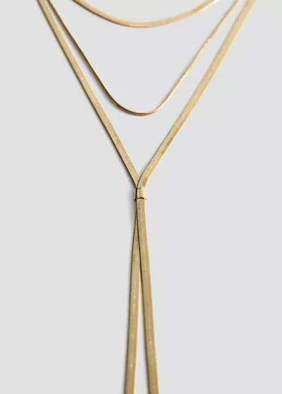 Mango Collier Long Combiné In Orange