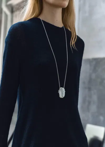 Mango Locket Pendant Necklace Silver